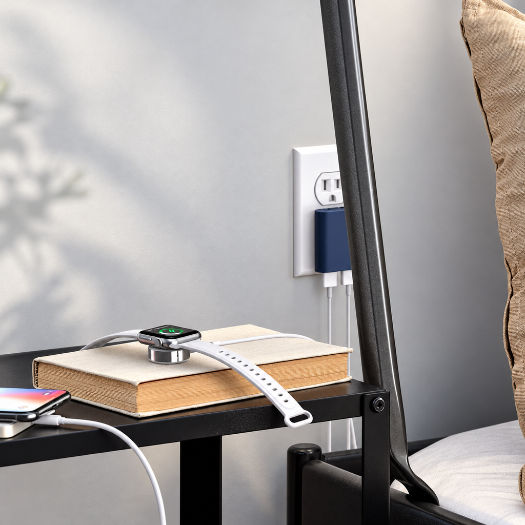 Deep Blue Slim 2-Port Usb Wall Charger With Foldable Plug For Home And Travel